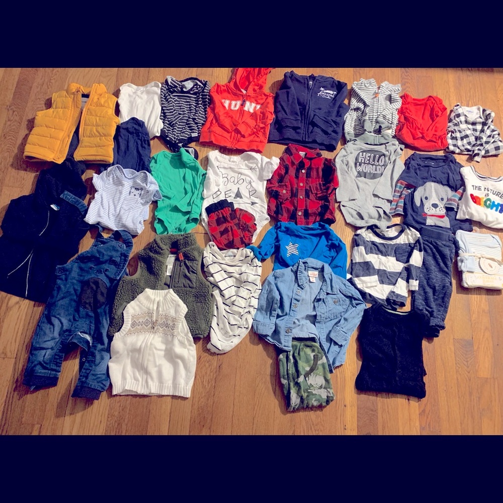 3-6 mos long-sleeved pieces (baby boy)